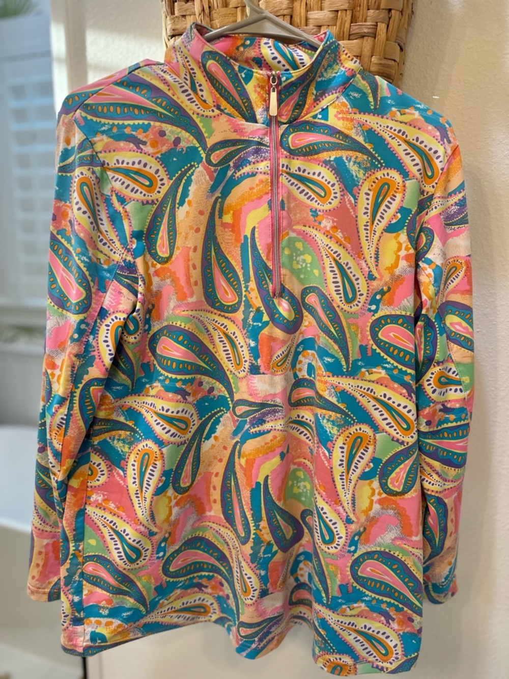 Lulu B Multicolor Paisley Half-Zip Pullover